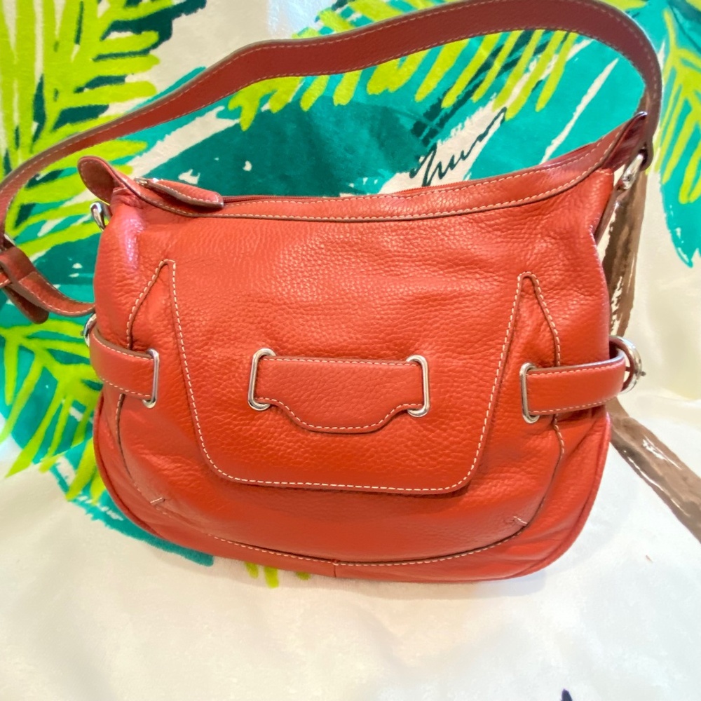 Wilson’s Leather Pebble Grain Real Leather Purse Burnt Orange